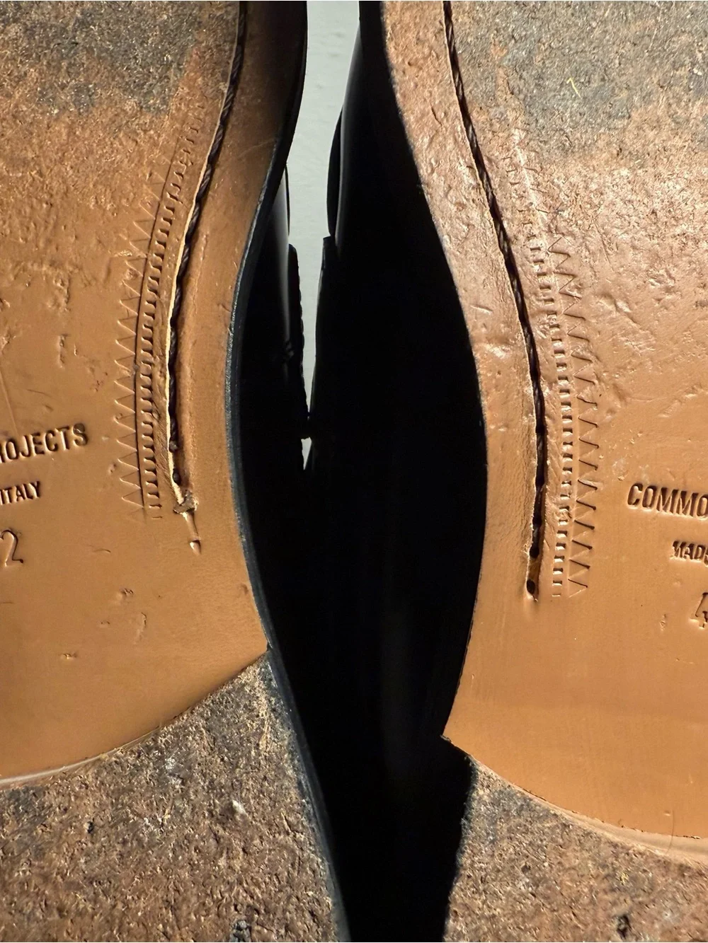 Common Projects Men's Shiny Dark Brown Penny Loafers